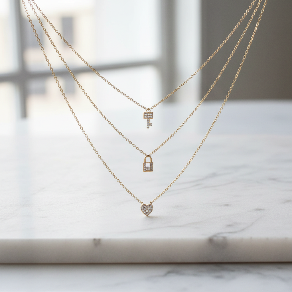 Rhinestone Charm Necklace – Luxury Product Photo